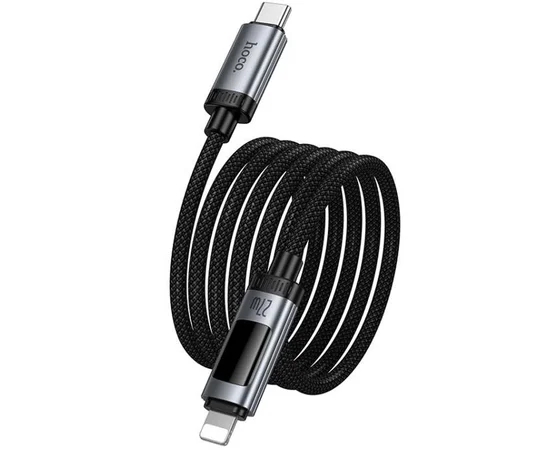Дата кабель Hoco U148 Lord with display Type-C to Lightning 27W (1.2m) Black