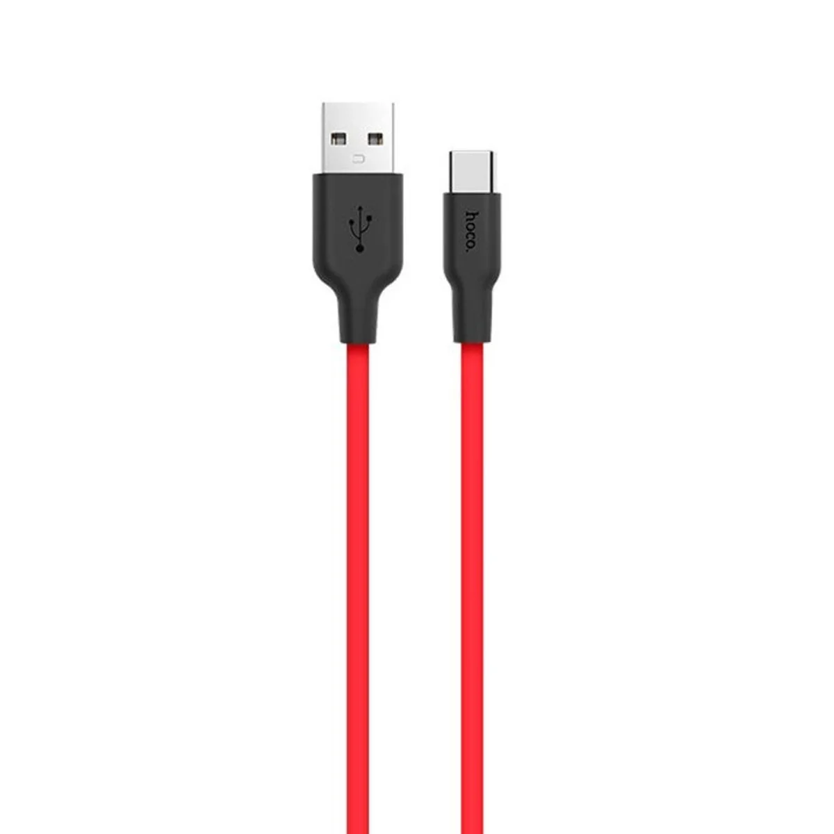 Дата кабель Hoco X21 Silicone Type-C Cable (1m) Черный / Красный