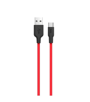 Дата кабель Hoco X21 Silicone Type-C Cable (1m) Черный / Красный