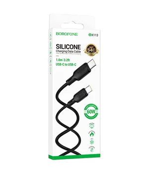 Дата кабель Borofone BX113 Lenny Type-C to Type-C 60W (1m) Black