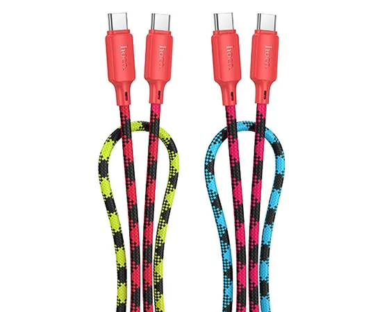 Дата кабель Hoco X116 Meridian Type-C to Type-C 60W (1m) Gradient Red Mix