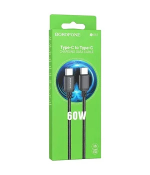 Дата кабель Borofone BX87 Type-C to Type-C 60W (1m) Black