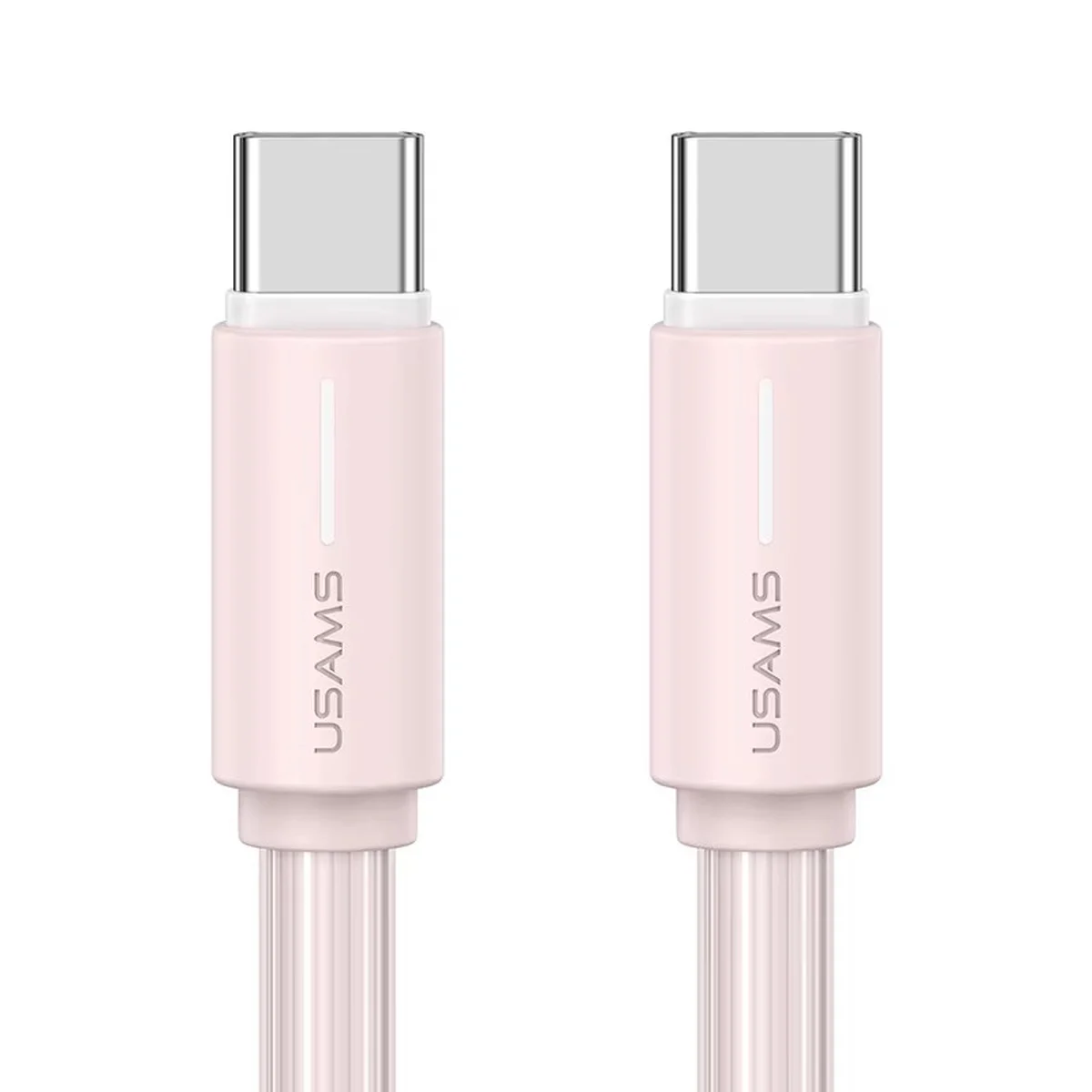 Дата кабель Usams US-SJ734 Bicolor Charging YR Ser. Type-C to Type-C 60W (1m) Pink