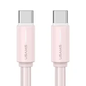 Дата кабель Usams US-SJ734 Bicolor Charging YR Ser. Type-C to Type-C 60W (1m) Pink