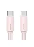 Дата кабель Usams US-SJ734 Bicolor Charging YR Ser. Type-C to Type-C 60W (1m) Pink