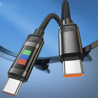 Дата кабель Hoco U126 Lantern 100W Type-C to Type-C (1.2m) Black