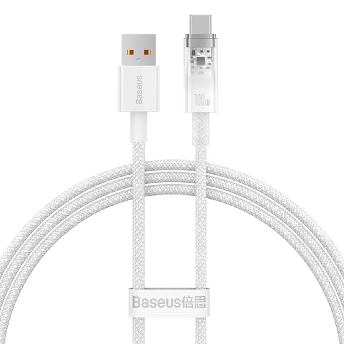 Дата кабель Baseus Explorer USB to Type-C 100W with Smart Temperature Control (1m) (CATS01040) White