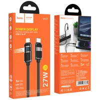 Дата кабель Hoco U137 Line with display Type-C to Lightning 27W (1.2m) Black