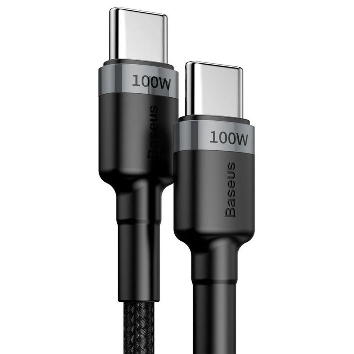 Дата кабель Baseus Cafule Type-C to Type-C PD2.0 100W (2m) (CATKLF-AL) Gray / Black