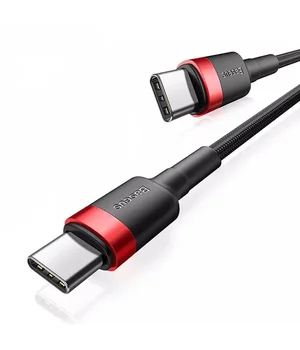 Дата кабель Baseus Cafule Type-C to Type-C PD2.0 100W (2m) (CATKLF-AL) Red / Black