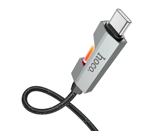 Дата кабель Hoco U123 Regent colorful 60W Type-C to Type-C (1.2m) Black