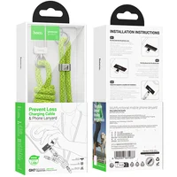 Дата кабель-шнурок Hoco GH7 Elegant Type-C to Lightning (1.8m) Fluorescent Green