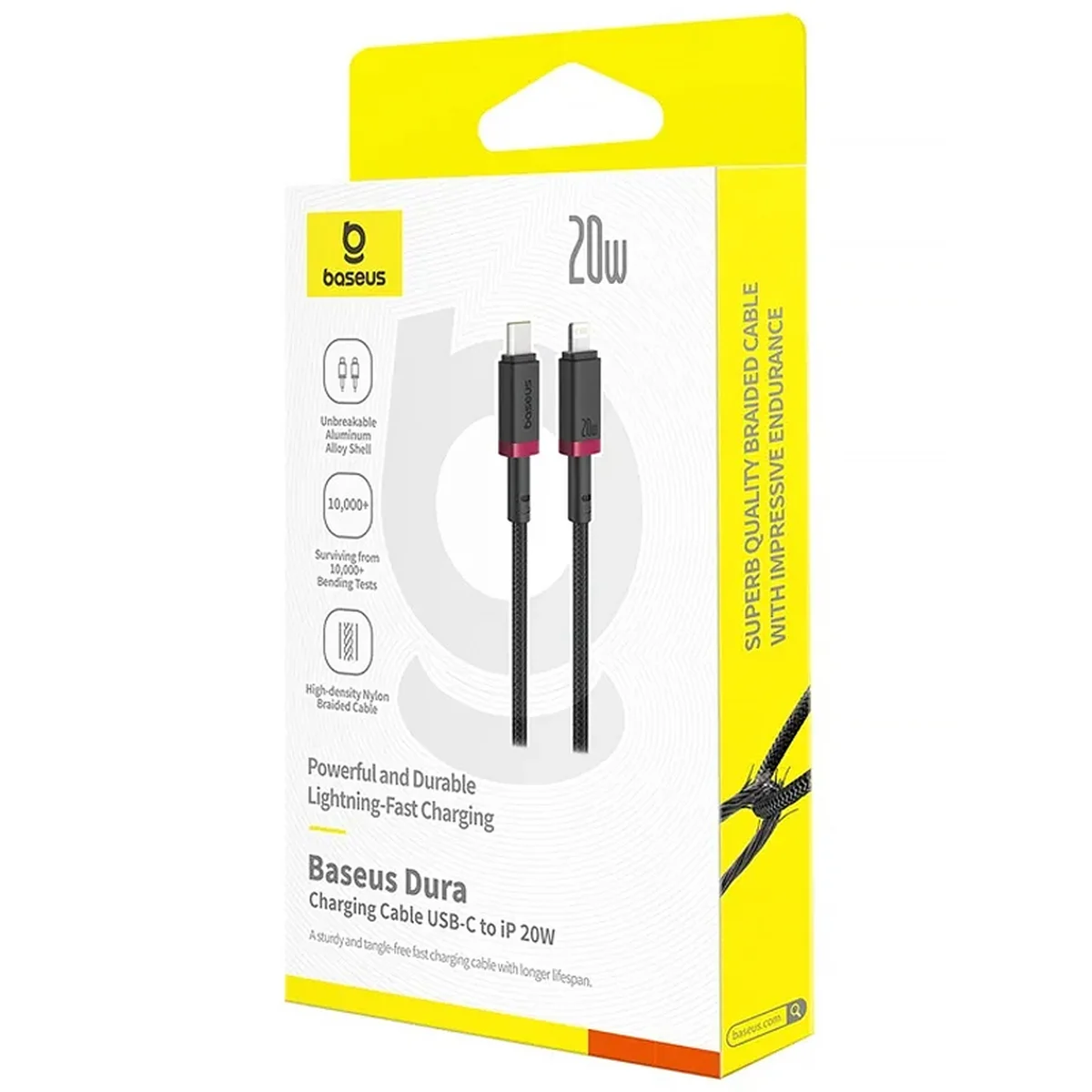 Дата кабель Baseus Dura Series Fast Charging Type-C to Lightning 20W (1m) (CB000123) Red / Black