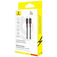 Дата кабель Baseus Dura Series Fast Charging Type-C to Lightning 20W (1m) (CB000123) Red / Black