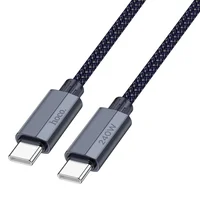 Дата кабель Hoco U134 Primero Type-C to Type-C 240W (1.8m) Dark Blue