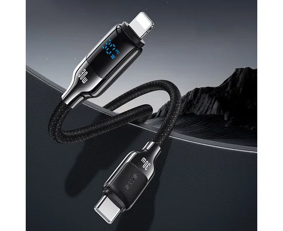 Дата кабель Usams US-SJ741 Digital Display HX Ser. Type-C to Lightning 30W (1.2m) Tarnish