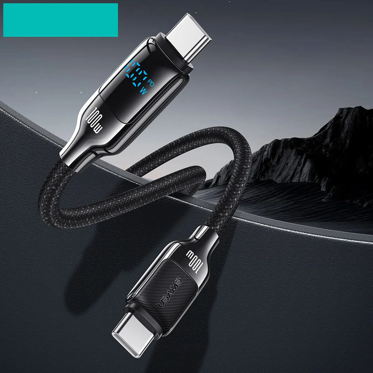 Дата кабель Usams US-SJ742 Digital Display HX Ser. Type-C to Type-C 100W (1.2m) Tarnish