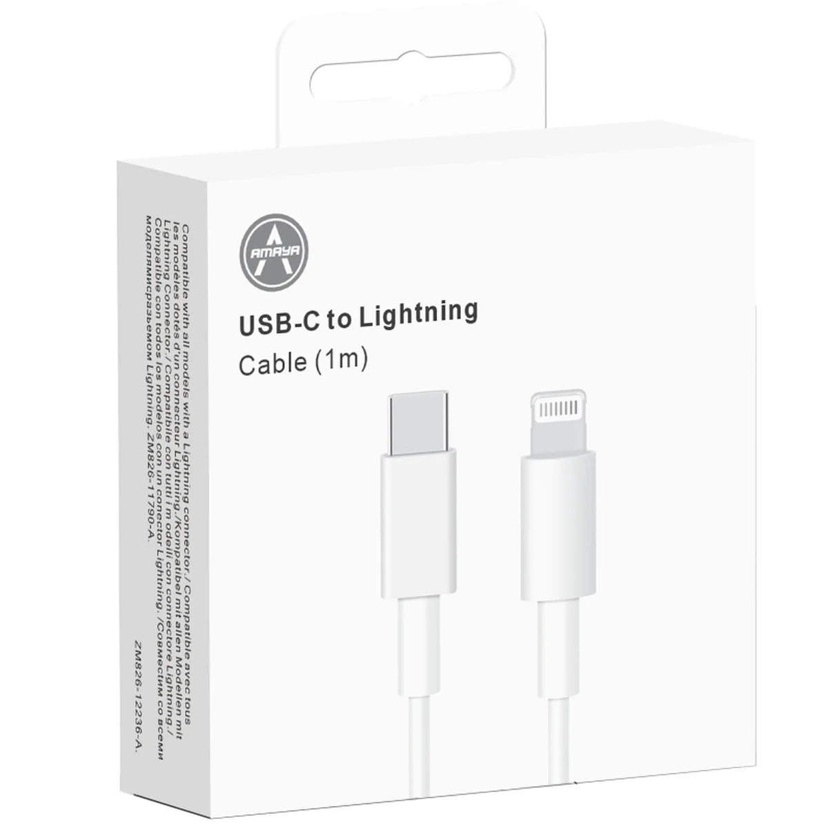 Дата кабель Amaya AD25CL Type-C to Lightning 20W (1m) White