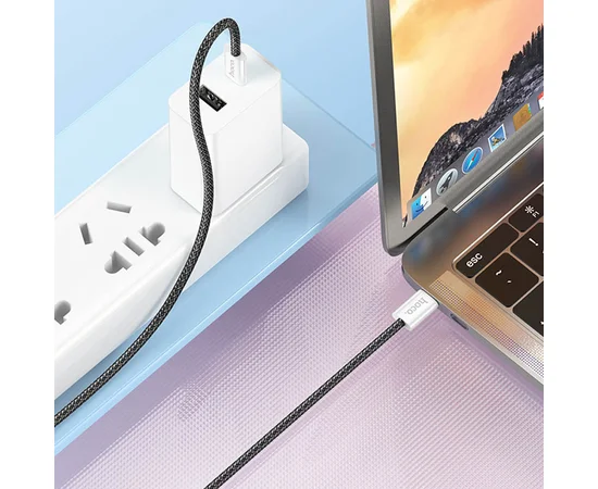 Дата кабель Hoco X104 Source 60W Type-C to Type-C (2m) Black