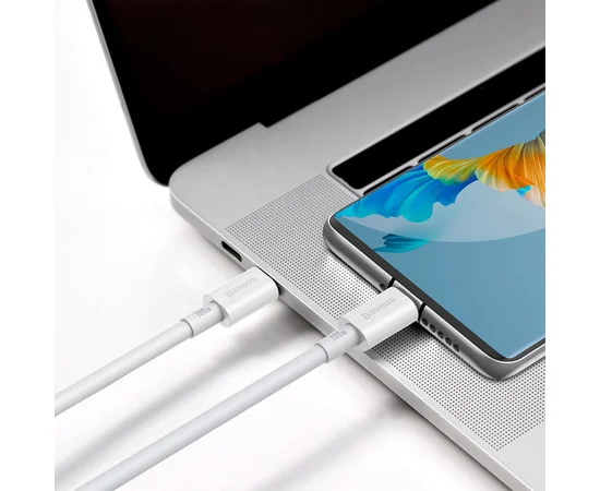 Дата кабель Baseus Superior 2 Fast Charging Type-C to Type-C 100W (1m) (P10365200211-03) Moon White