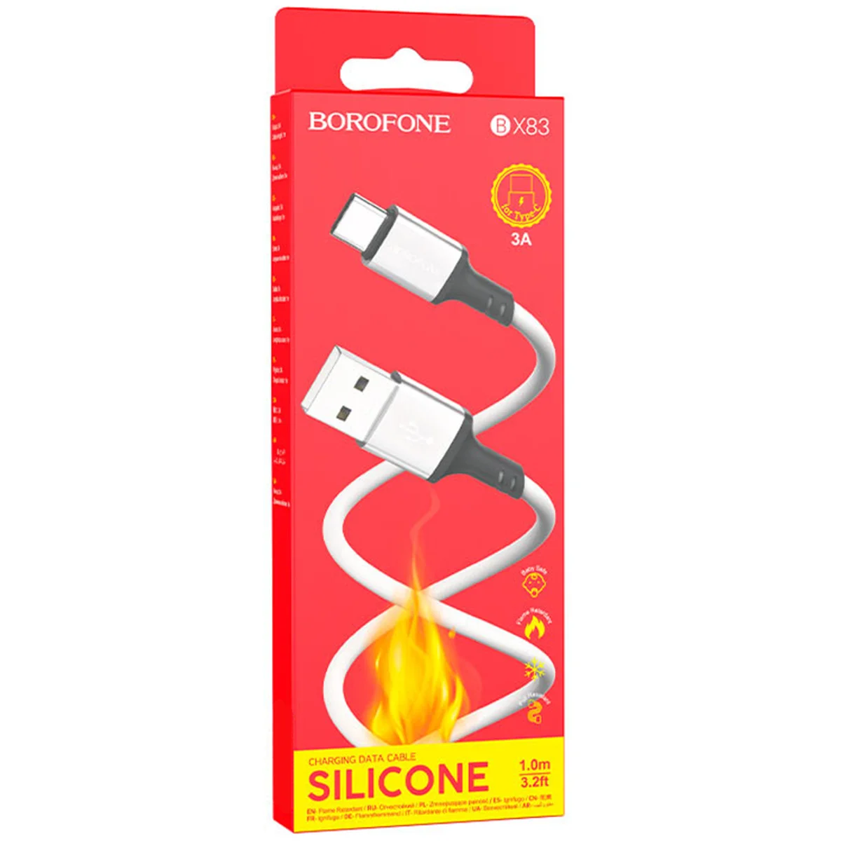 Дата кабель Borofone BX83 Famous USB to Type-C 3A (1m) White