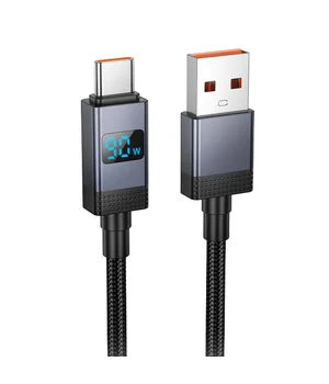 Дата кабель Hoco X118 Generous with display USB to Type-C 5A (1m) Black