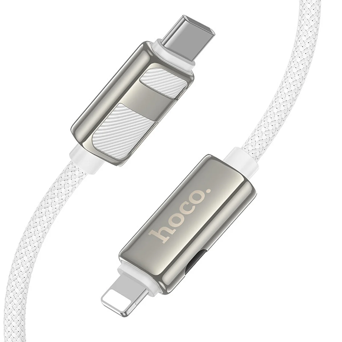 Дата кабель Hoco U137 Line with display Type-C to Lightning 27W (1.2m) White