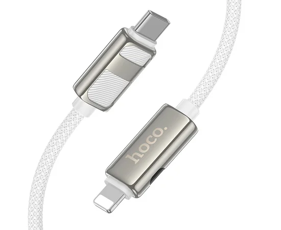 Дата кабель Hoco U137 Line with display Type-C to Lightning 27W (1.2m) White