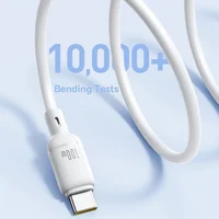 Дата кабель Baseus Silky Series OS Fast Charging USB to Type-C 100W (2m) (P10377703) Moon White
