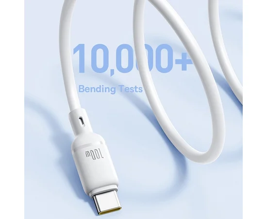 Дата кабель Baseus Silky Series OS Fast Charging USB to Type-C 100W (2m) (P10377703) Moon White