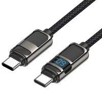 Дата кабель Hoco U137 Line with display Type-C to Type-C 60W (1.2m) Black