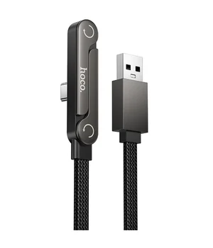 Дата кабель Hoco U150 Exquisite side plug and stand USB to Type-C 36W (1.2m) Black