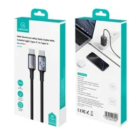 Дата кабель Usams US-SJ752 With Colorful Light Huan Ser. Type-C to Type-C 60W (1.2m) Tarnish