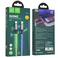 Дата кабель Hoco U112 Shine Type-C to Type-C 60W (1m) Gray