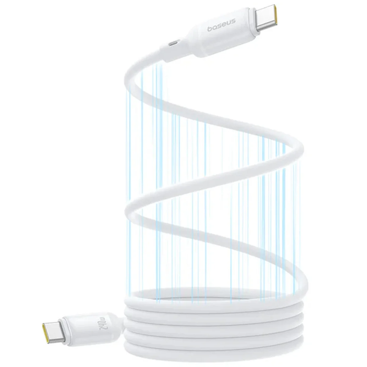 Дата кабель Baseus PicoGo Magnetic Liquid Silicone Type-C to Type-C 240W (1m) (P10376800) Moon White
