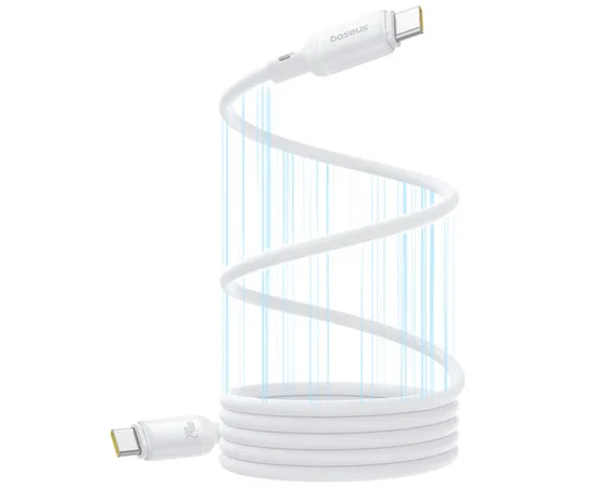 Дата кабель Baseus PicoGo Magnetic Liquid Silicone Type-C to Type-C 240W (1m) (P10376800) Moon White