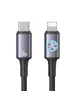 Дата кабель Usams US-SJ753 With Colorful Light Huan Ser. Type-C to Lightning 30W (1.2m) Tarnish