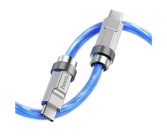 Дата кабель Hoco U113 Solid 100W Type-C to Type-C (1m) Blue