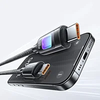 Дата кабель Usams US-SJ750 With Colorful Light TC Ser. Type-C to Type-C 100W (1.2m) Tarnish