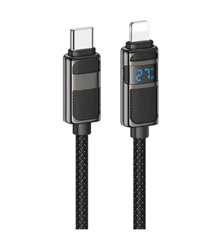 Дата кабель Hoco U137 Line with display Type-C to Lightning 27W (1.2m) Black