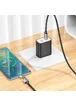 Дата кабель Hoco U123 Regent colorful 60W Type-C to Type-C (1.2m) Black