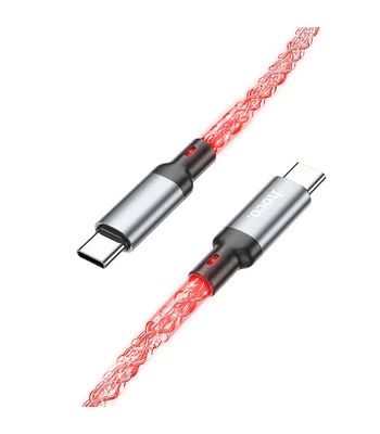 Дата кабель Hoco U112 Shine Type-C to Type-C 60W (1m) Gray