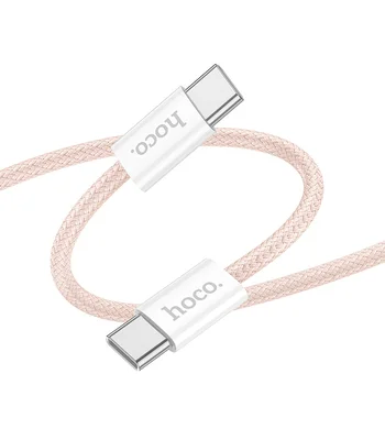 Дата кабель Hoco X104 Source 60W Type-C to Type-C (1m) Pink
