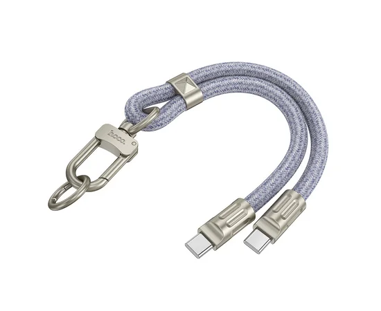 Дата кабель-шнурок Hoco GH5 Elegant Type-C to Type-C (0.21m) Denim Blue