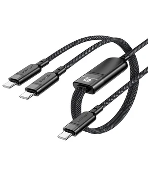 Дата кабель Acefast C5-11 USB-C to 2xUSB-C 100W (1.2m) Black