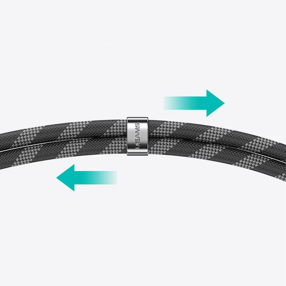 Дата кабель-шнурок Usams US-SJ745 Type-C to Type-C 60W (1.2m) Black