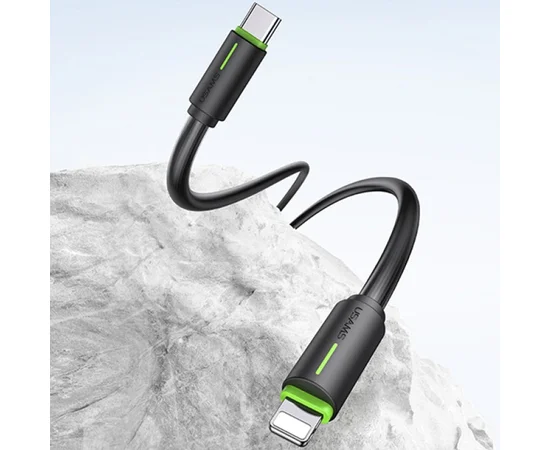 Дата кабель Usams US-SJ735 Bicolor Charging YR Ser. Type-C to Lightning 30W (1m) Black