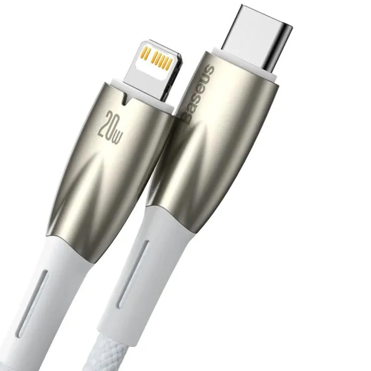 Дата кабель Baseus Glimmer Series Fast Charging Data Cable Type-C to Lightning 20W 1m (CADH000001) White