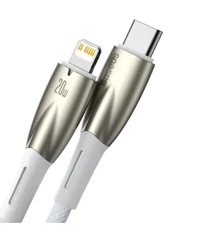 Дата кабель Baseus Glimmer Series Fast Charging Data Cable Type-C to Lightning 20W 1m (CADH000001) White