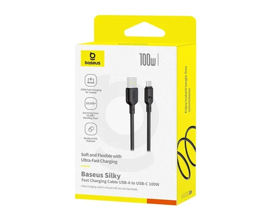 Дата кабель Baseus Silky Series OS Fast Charging USB Type-C 100W (2m) (P10377703) Cluster Black